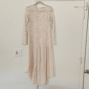 Zara Cream Long Sleeve Lace Dress